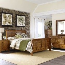 Grandpas Cabin Sleigh Bed, Dresser & Mirror, Chest, NS