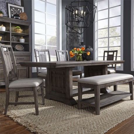 Artisan Prairie 6 Piece Trestle Table Set