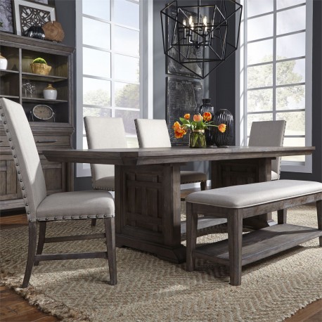Artisan Prairie 6 Piece Trestle Table Set