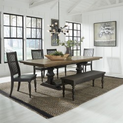 Harvest Home 6 Piece Trestle Table Set