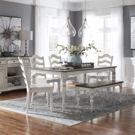 Magnolia Manor 6 Piece Leg Table Set