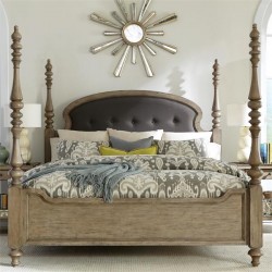 Corinne Queen Upholstered Poster Bed