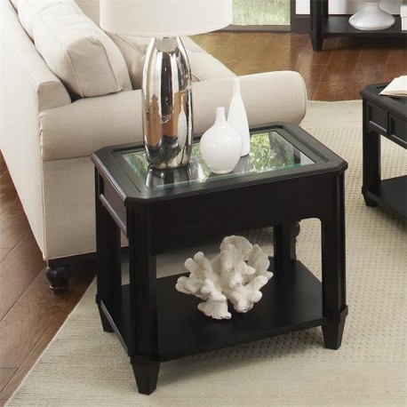 Farrington Rectangular Glass Top Side Table